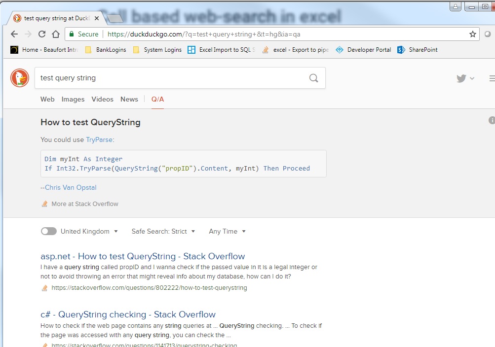 Query Web browser