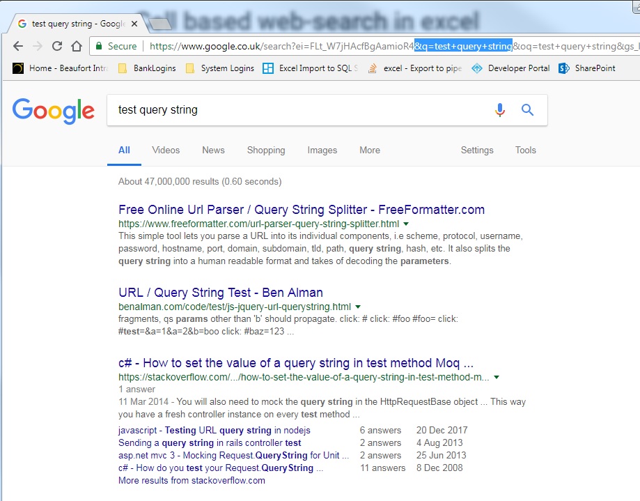google web search test