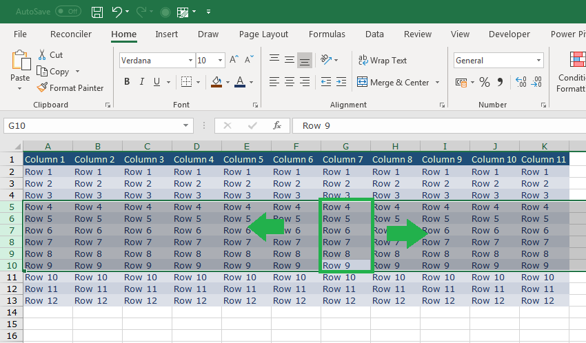 SHIFT - Space Row Select